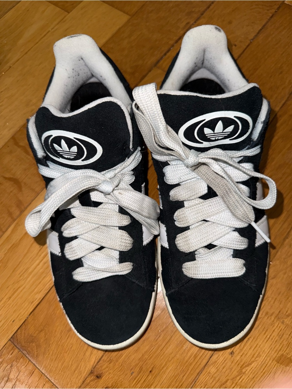 adidas Black and White Suede Low-Top Sneakers